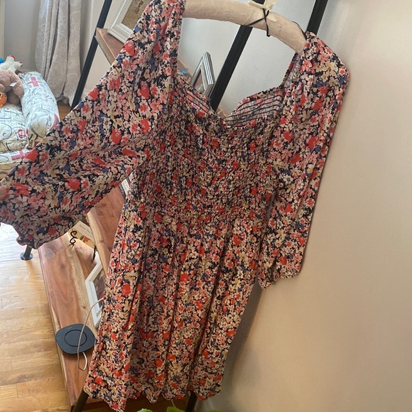 FLORAL 3/4 SLEEVE DRESS NWOT SZ 1X - Picture 1 of 4
